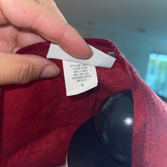 New Graff Vintage Maxi Dress Size Small Red Linen Blend Embroidered Fringe Hem - Picture 7 of 13